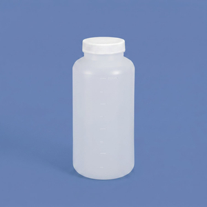 2L HDPE Wide Mouth Plastic Bottle with Inner Cap Leakproof for Chemical Lab Use