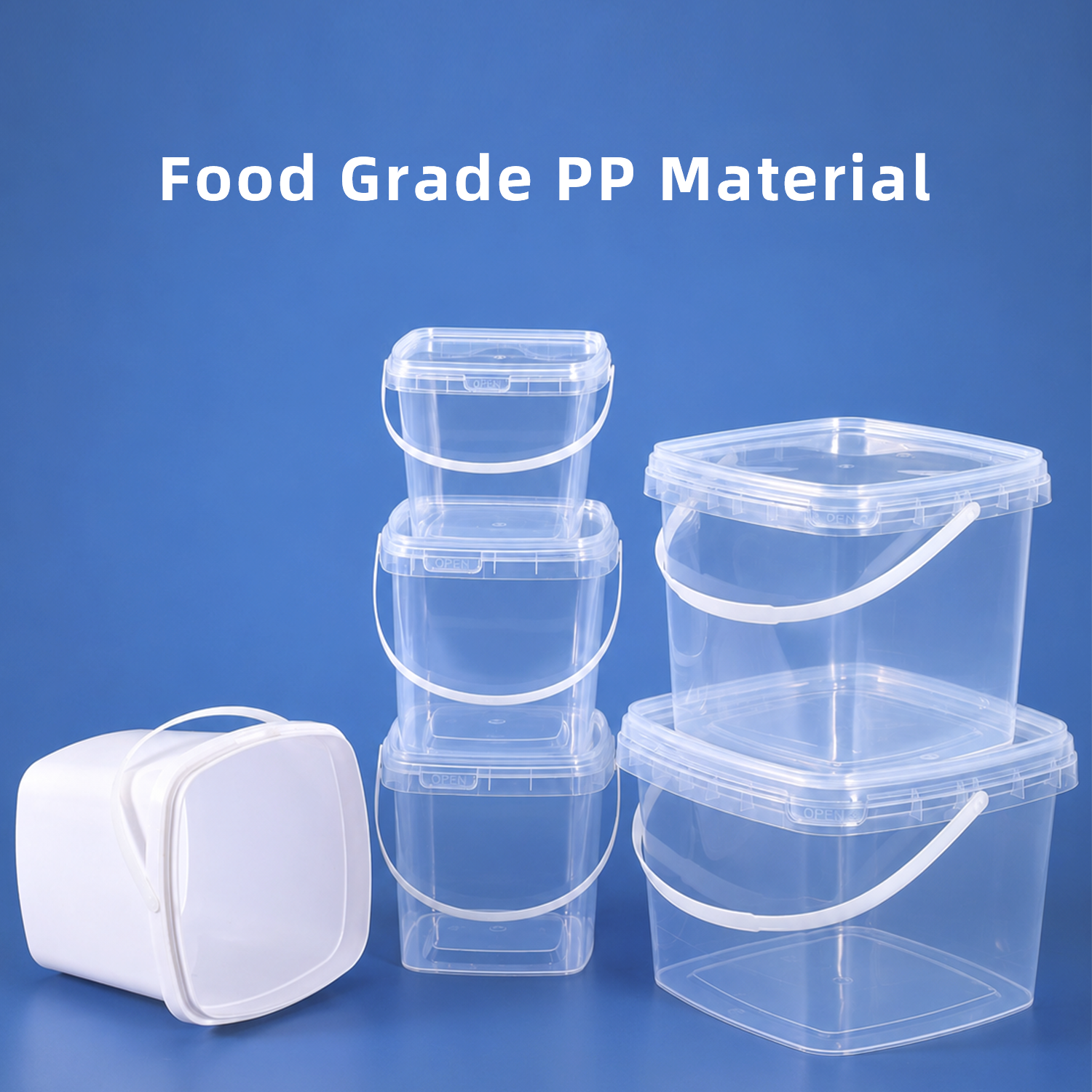 750ML Square Food Grade PP Plastic Storage Bucket
