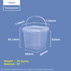 750ML Square Food Grade PP Plastic Storage Bucket
