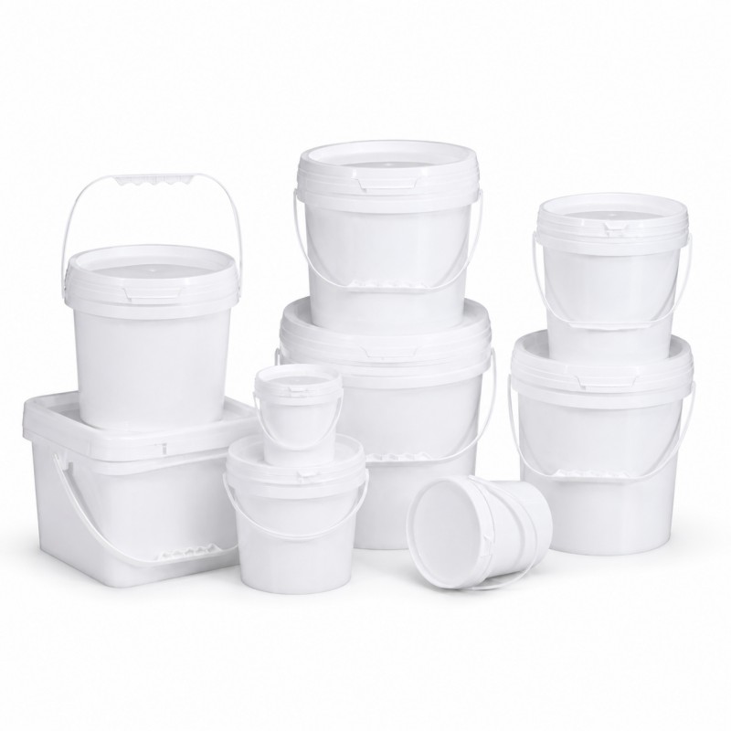  Food grade PP plastic buckets with lids and handles