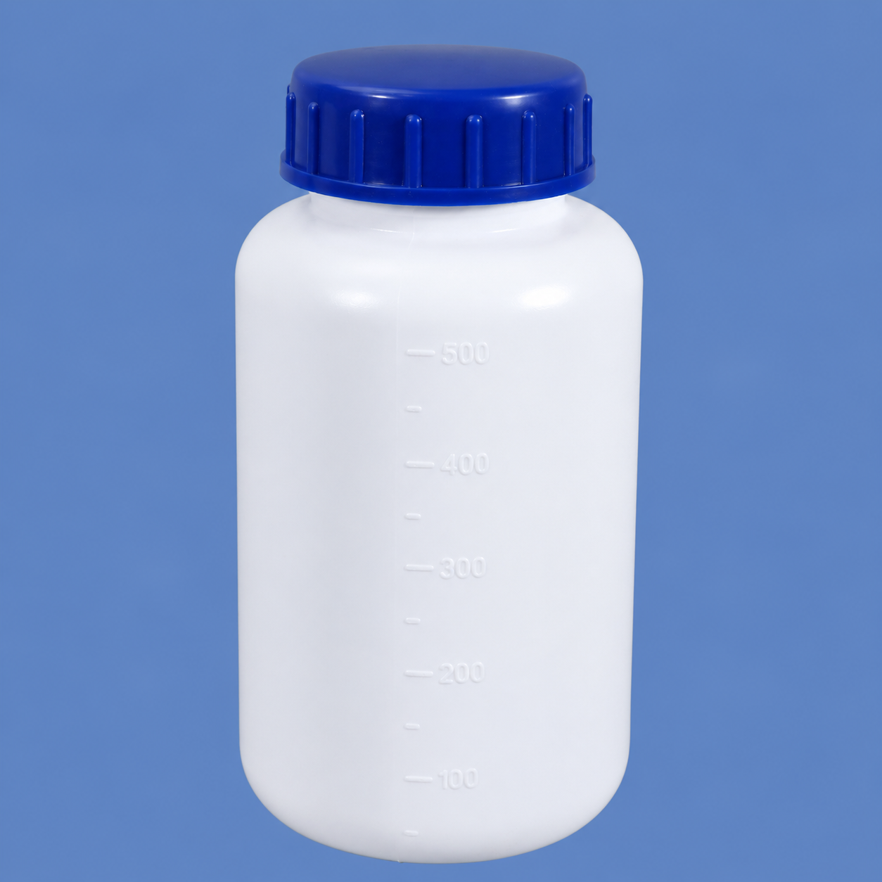 500ml HDPE Wide Mouth Plastic Bottle with Scale Line Inner Cap Leakproof