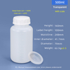 500ml HDPE Wide Mouth Plastic Bottle with Scale Line Inner Cap Leakproof