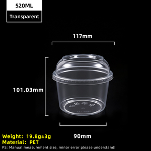 14oz 520ml Clear PET Plastic Cup