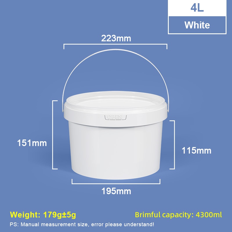4L Food-grade PP Plastic Bucket with Lid