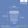 1.5L Food-grade PP Plastic Bucket with Lid